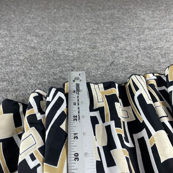 MKM Dress Women L Large Black Geometric Sheath Midi Halter Neck Sleeveless - Picture 11 of 12